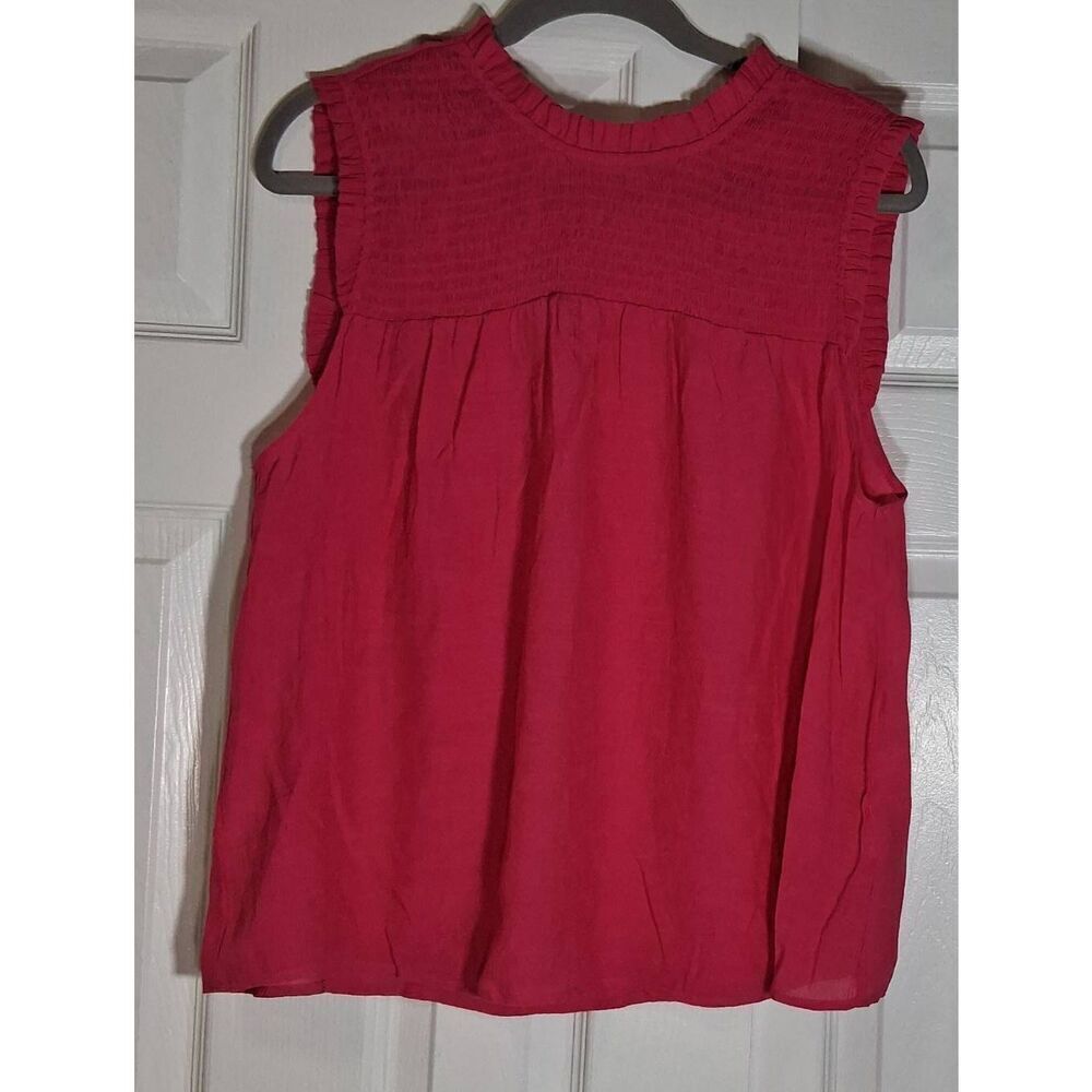 Nanette lepore womens xl pink blouse ruched Anthropologie smocked top - Picture 3 of 10